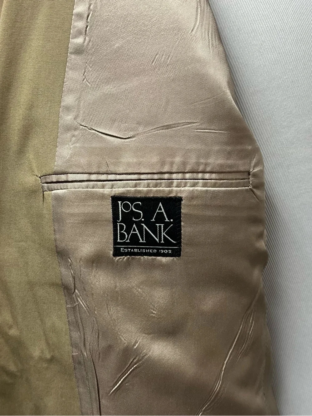 Jos. A. Bank Men's 43R Khaki Cotton Blend Gordon Fit Blazer Jacket